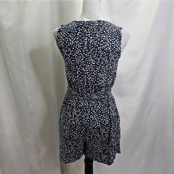 Maurices 24/7 Blue Polka Dot Sleeveless Romper Size XS - Picture 9 of 14